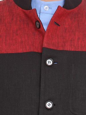 black cotton nehru jacket - 12787145 - Standard Image - 4
