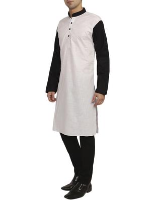 white cotton long kurta - 12787155 - Standard Image - 2