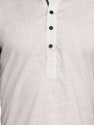 white cotton long kurta - 12787155 - Standard Image - 4