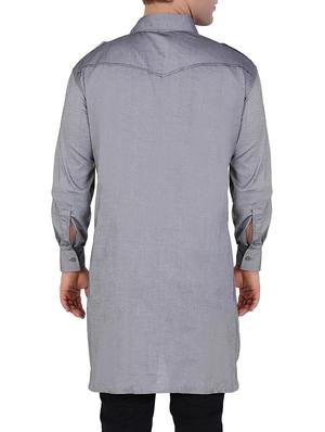 solid grey cotton pathani kurta - 12787166 - Standard Image - 2
