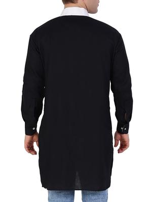 black cotton kurta - 12787173 - Standard Image - 2