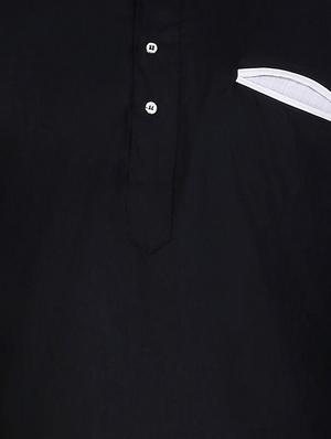 black cotton kurta - 12787173 - Standard Image - 3