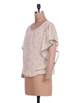 lace trim bat wing sleeved top - 1278747 - Standard Image - 2
