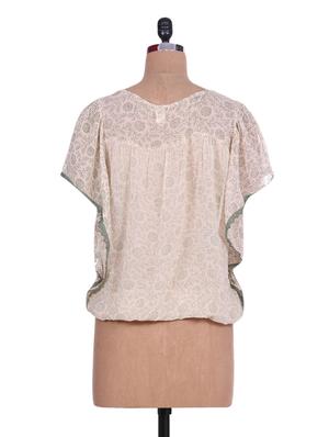 lace trim bat wing sleeved top - 1278747 - Standard Image - 3