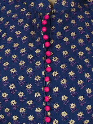 block printed anarkali kurta - 12787537 - Standard Image - 4