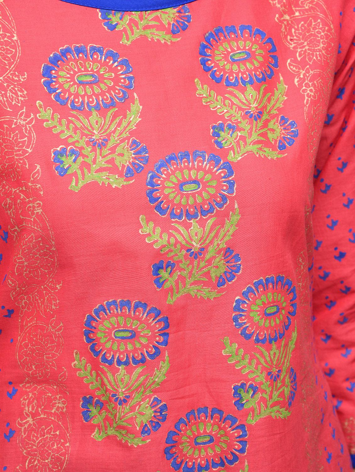 pink cotton straight kurta - 12787539 - Zoom Image - 5