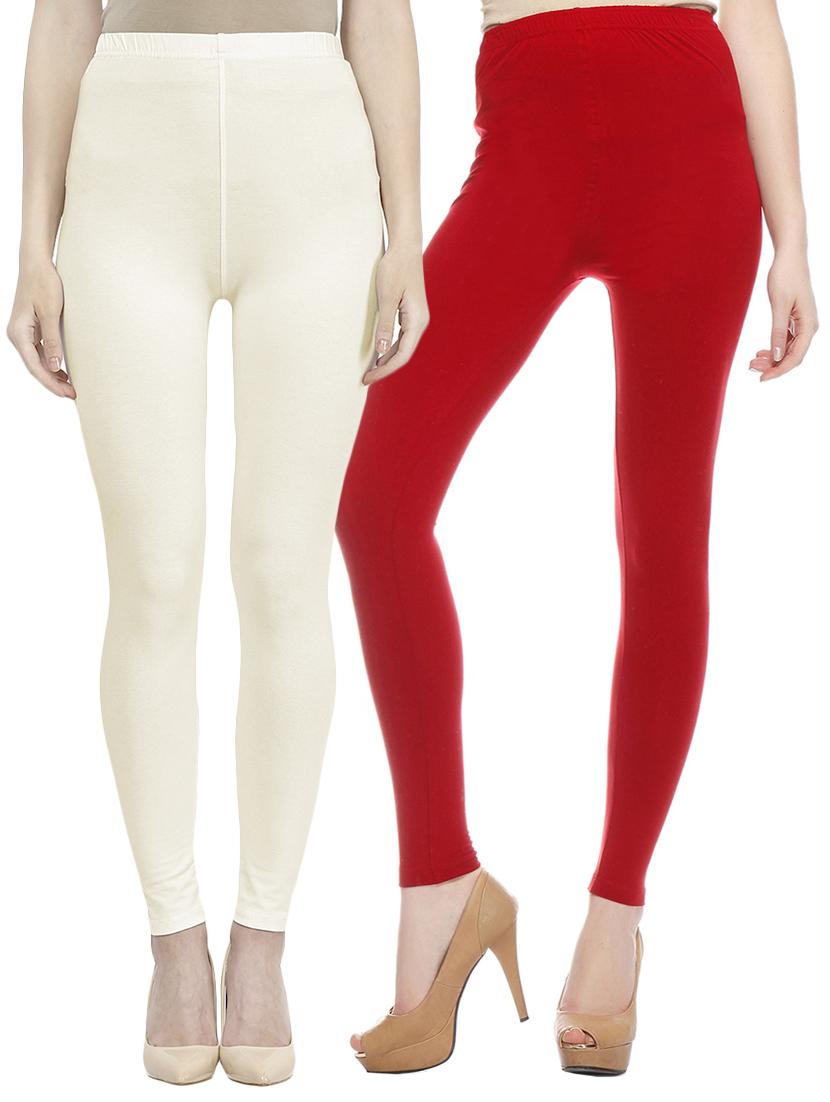 set of 2 multi colored cotton leggings - 12787656 - Zoom Image - 1