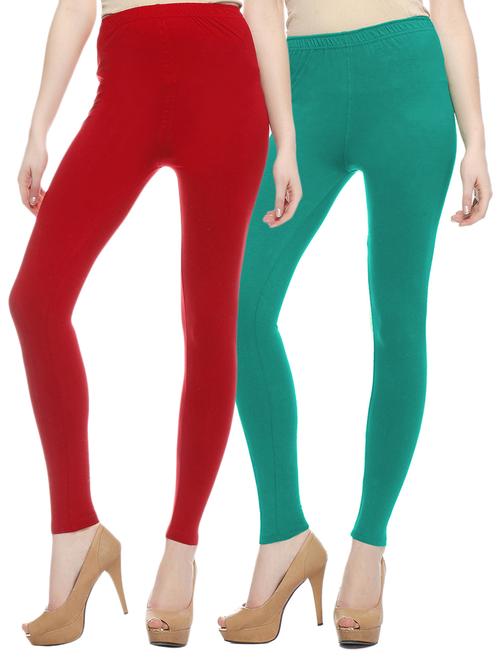 set of 2 multi colored cotton leggings - 12787691 - Standard Image - 1