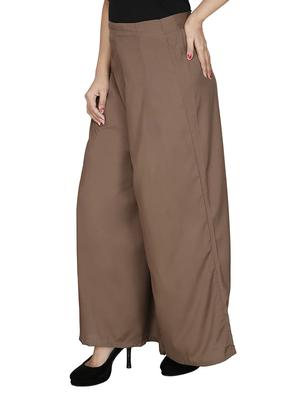 beige polyester palazzos - 12787847 - Standard Image - 2
