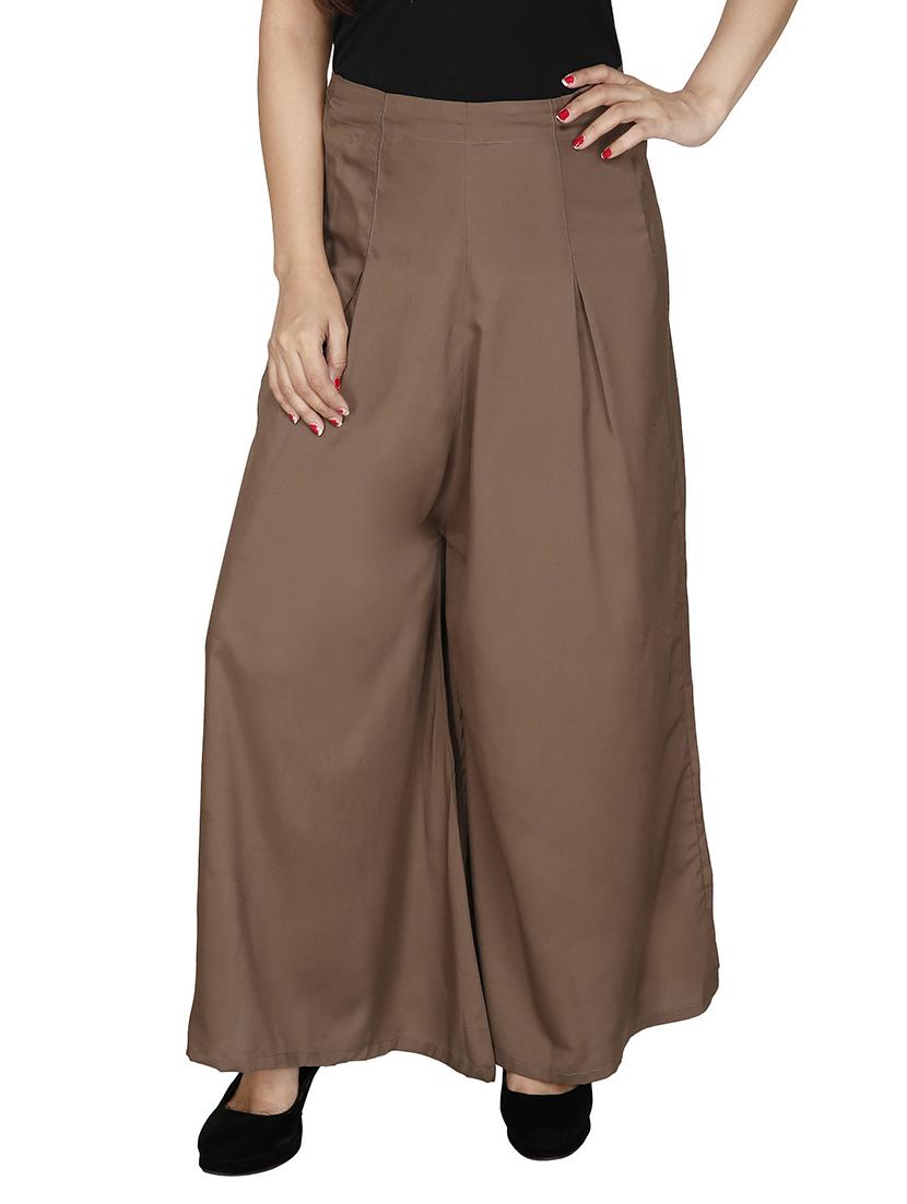 beige polyester palazzos - 12787847 - Zoom Image - 1