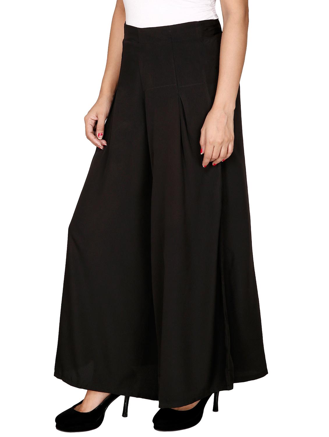 black polyester palazzos - 12787848 - Zoom Image - 2