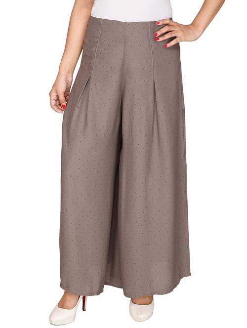 grey georgette palazzos - 12787850 - Standard Image - 1