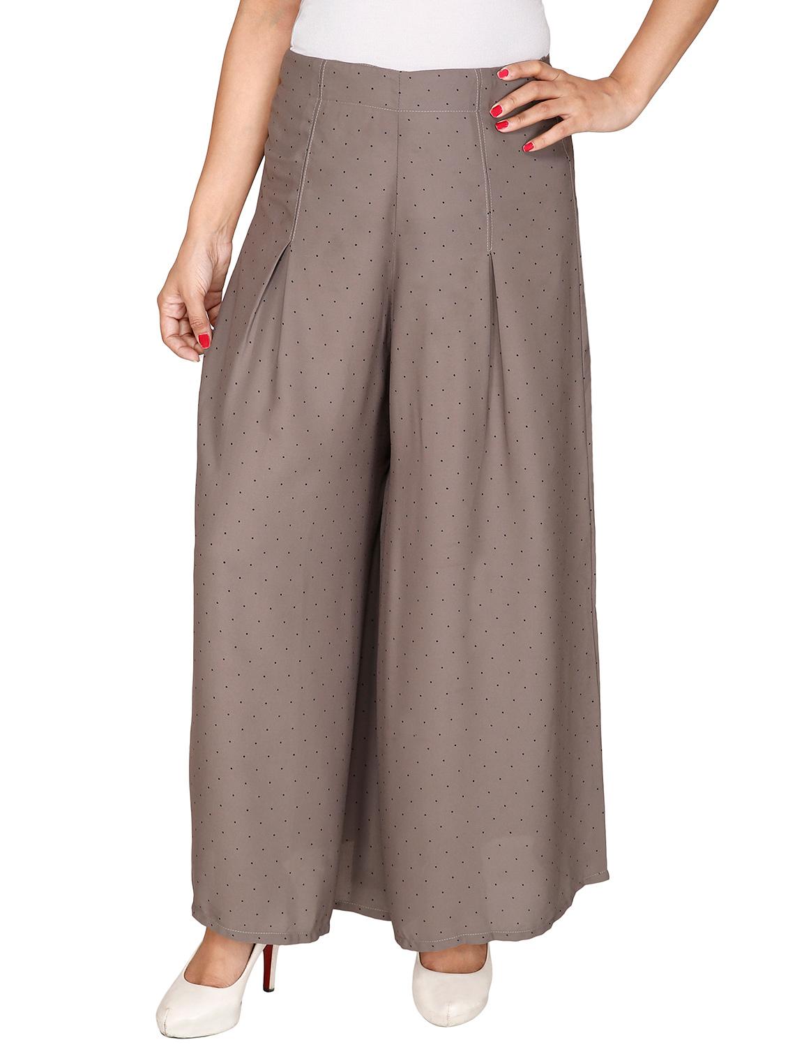 grey georgette palazzos - 12787850 - Zoom Image - 1