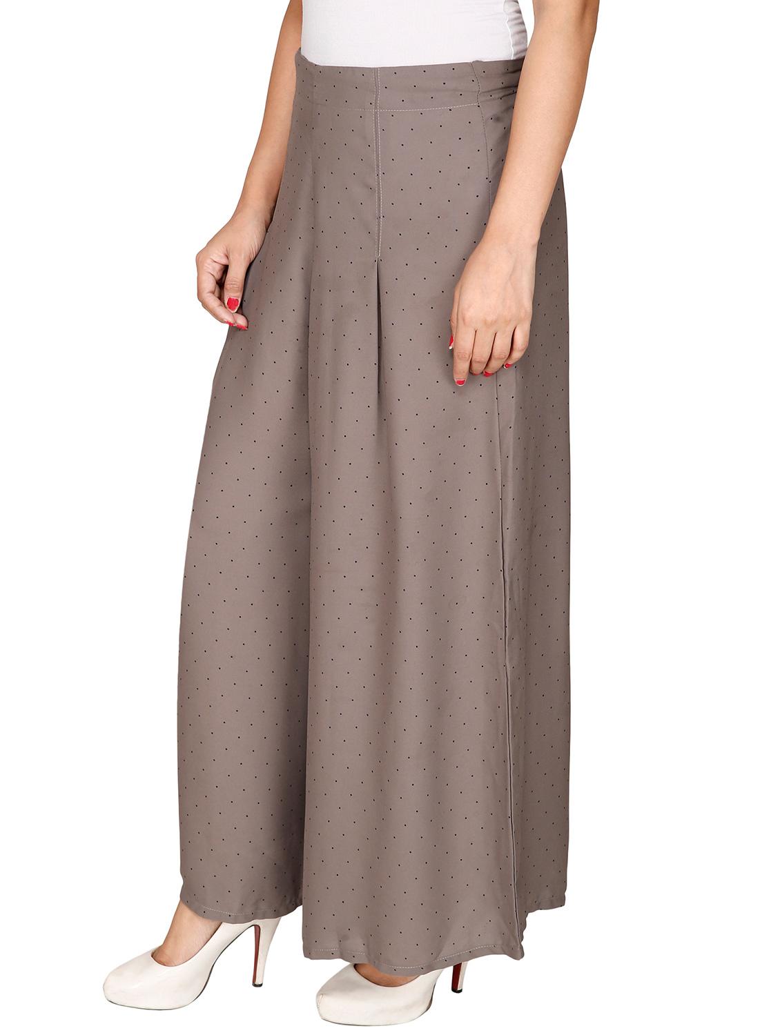 grey georgette palazzos - 12787850 - Zoom Image - 2