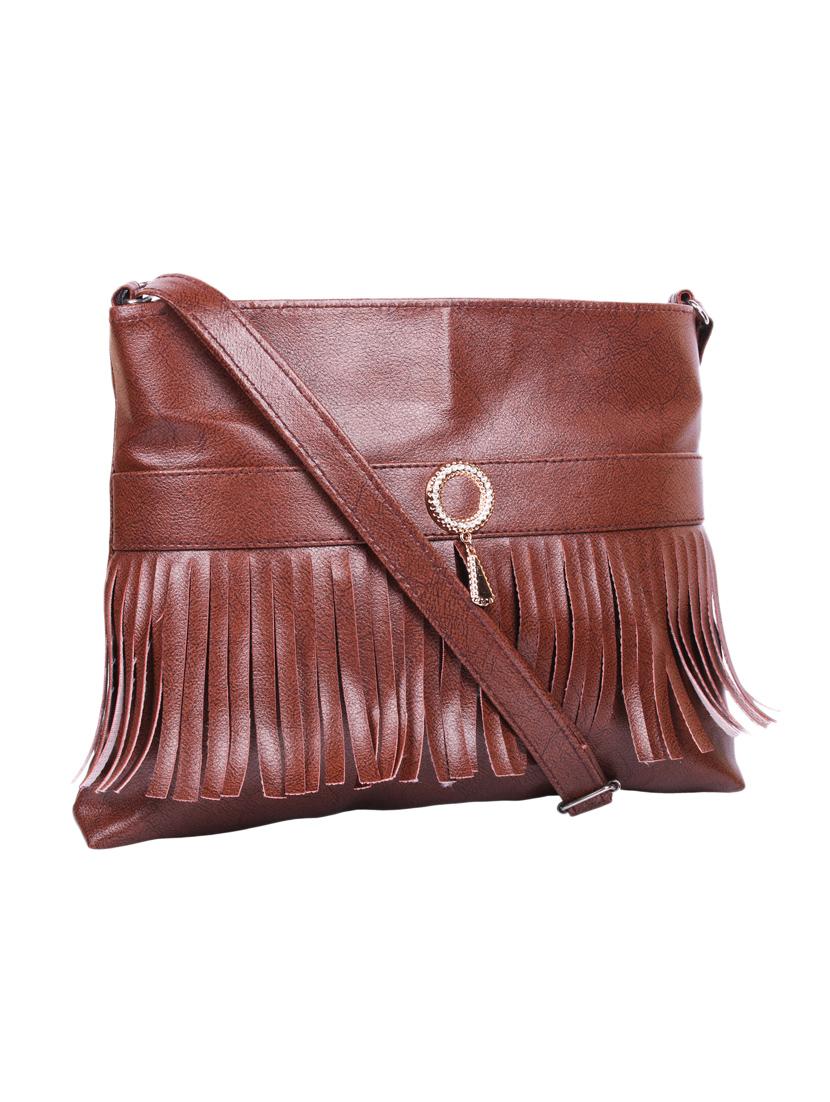 brown leatherette sling bag - 12787915 - Zoom Image - 1
