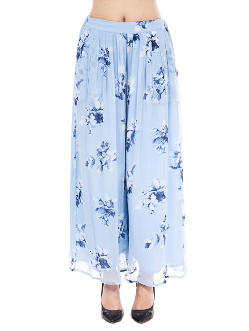 light blue chiffon palazzos - 12787974 - Standard Image - 1