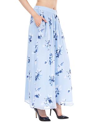 light blue chiffon palazzos - 12787974 - Standard Image - 2