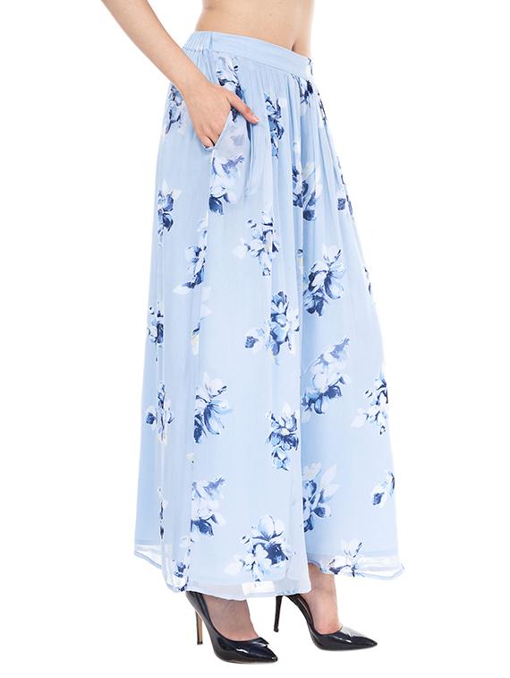 light blue chiffon palazzos - 12787974 - Zoom Image - 2