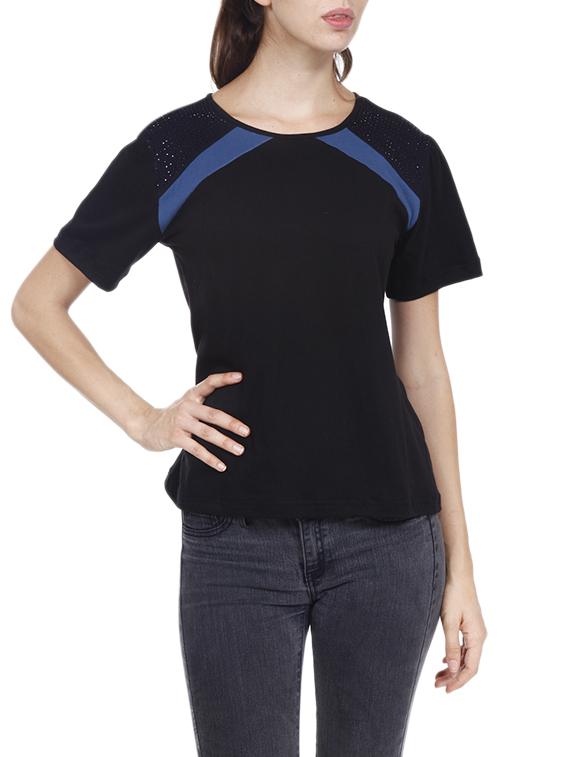 black cotton tee - 12787978 - Zoom Image - 1