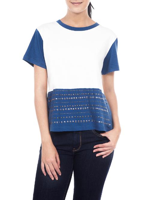 white cotton straight tee - 12787979 - Standard Image - 1