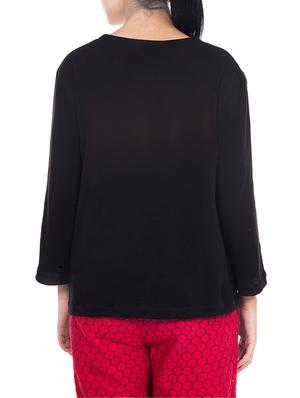 black cotton straight tee - 12787980 - Standard Image - 3