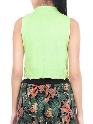 green cotton crop top - 12787984 - Standard Image - 3