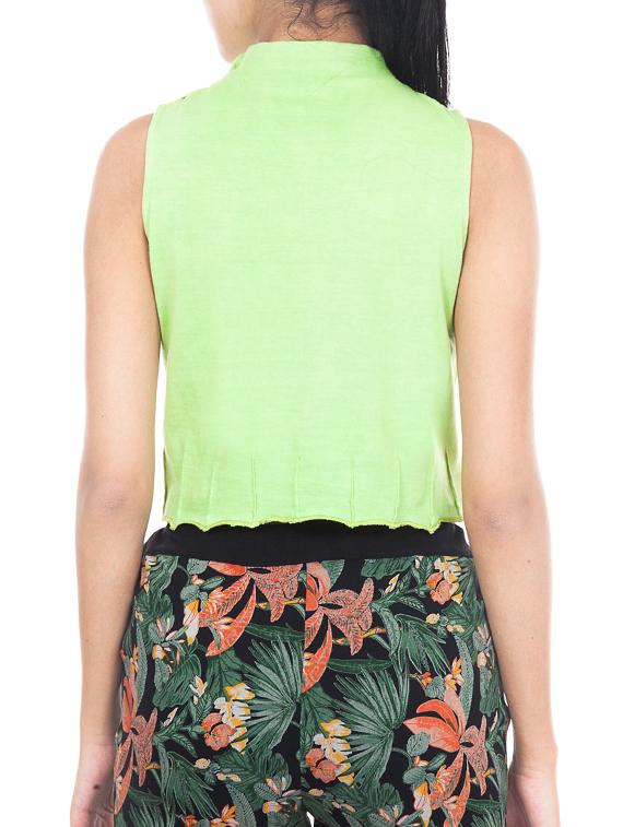 green cotton crop top - 12787984 - Zoom Image - 3