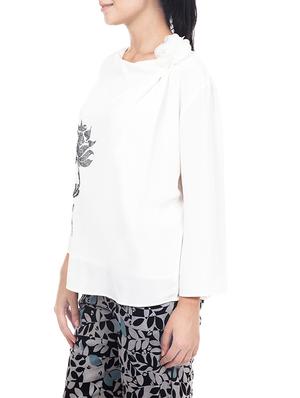 white crepe regular top - 12787990 - Standard Image - 2