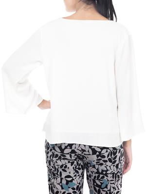 white crepe regular top - 12787990 - Standard Image - 3