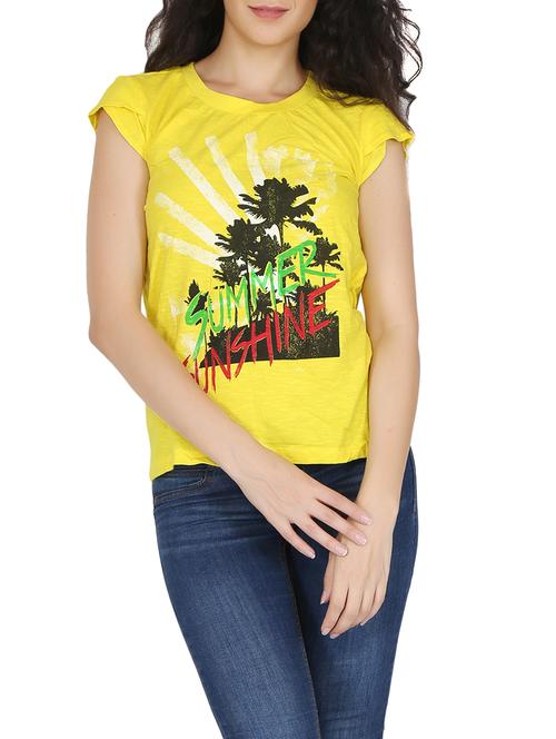 yellow cotton tee - 12788117 - Standard Image - 1