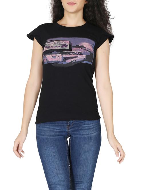 black cotton tee - 12788121 - Standard Image - 1