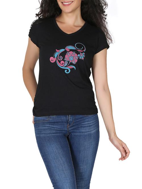 black cotton tee - 12788130 - Standard Image - 1