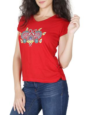 red cotton tee - 12788134 - Standard Image - 2