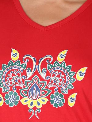 red cotton tee - 12788134 - Standard Image - 4