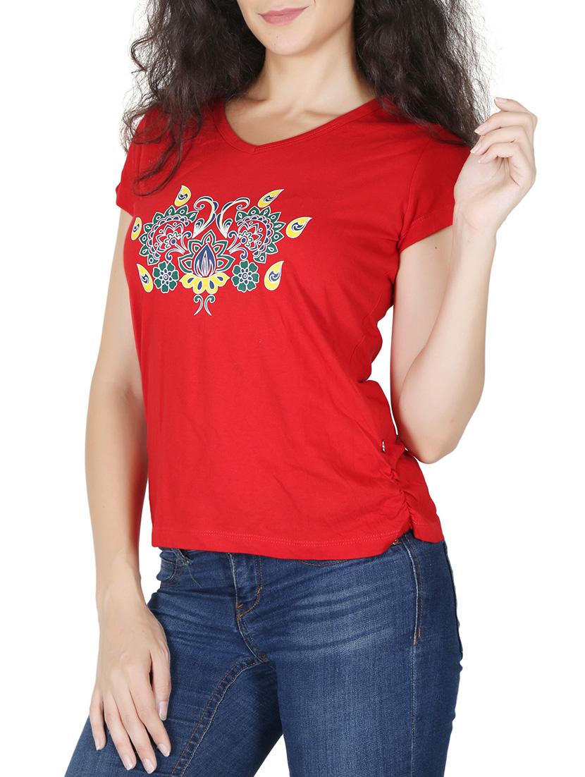 red cotton tee - 12788134 - Zoom Image - 2