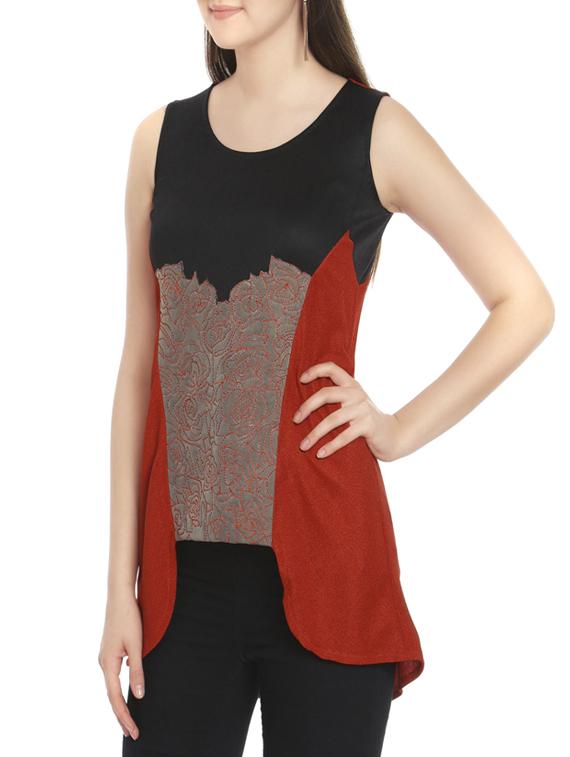 asymmetric embroidered top - 12789085 - Zoom Image - 2