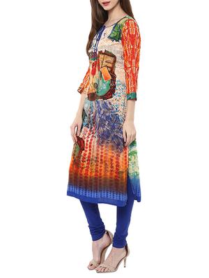 multicolored rayon long kurta - 12790090 - Standard Image - 2
