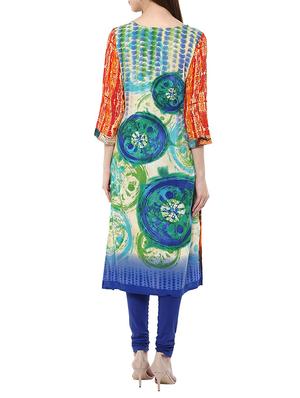 multicolored rayon long kurta - 12790090 - Standard Image - 3