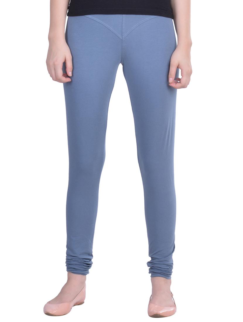 grey cotton lycra full length legging - 12792219 - Zoom Image - 1