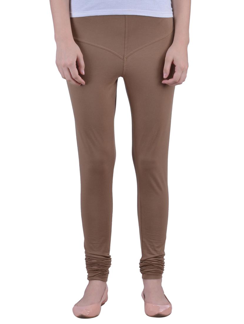 brown cotton lycra full length legging - 12792223 - Zoom Image - 1