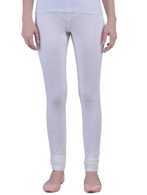 white cotton lycra full length legging - 12792226 - Standard Image - 1