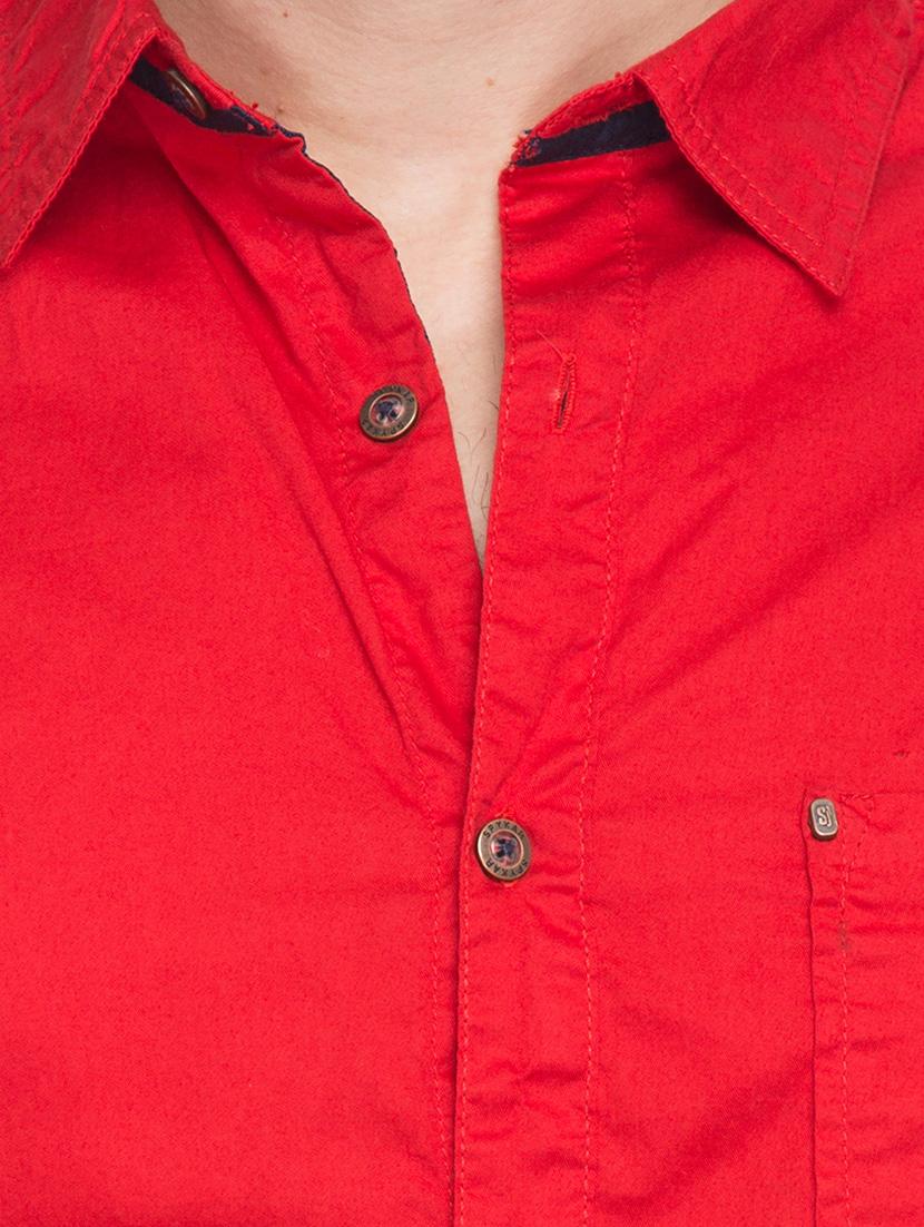 red cotton casual shirt - 12792616 - Zoom Image - 4
