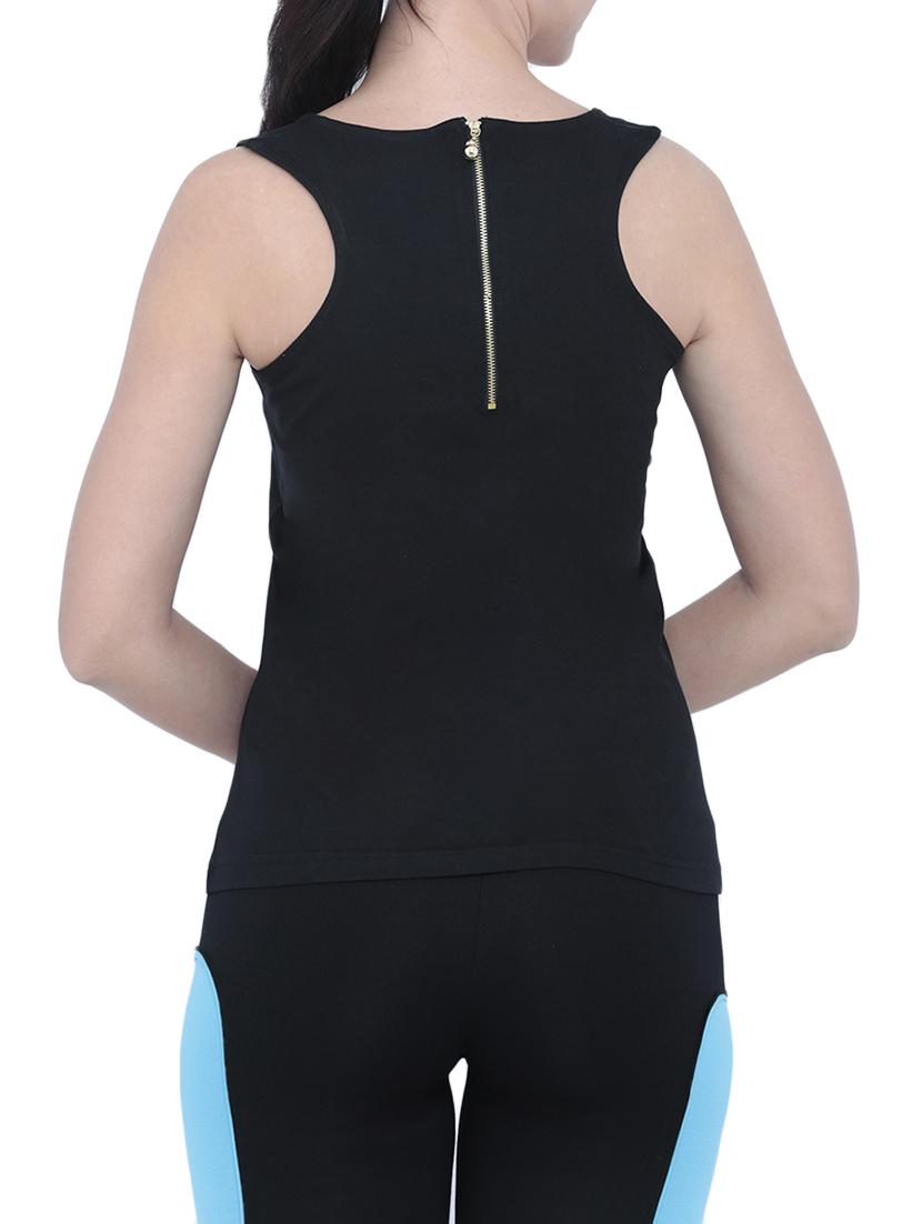 tuna london black cotton tank top tee - 12794397 - Zoom Image - 3