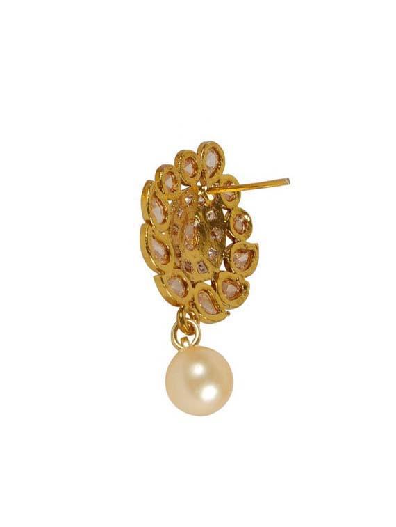 golden metal drop earrings - 12794841 - Zoom Image - 2
