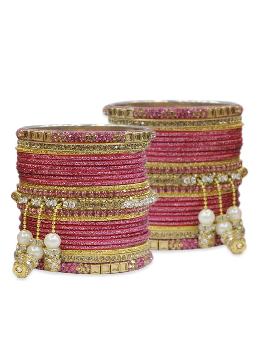 pink gold tone stone bangles - 12795747 - Zoom Image - 1