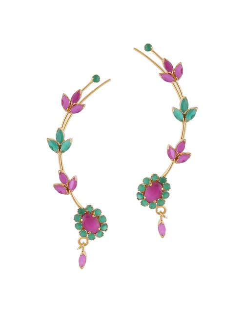 multi colored gold plated earring - 12796258 - Standard Image - 1