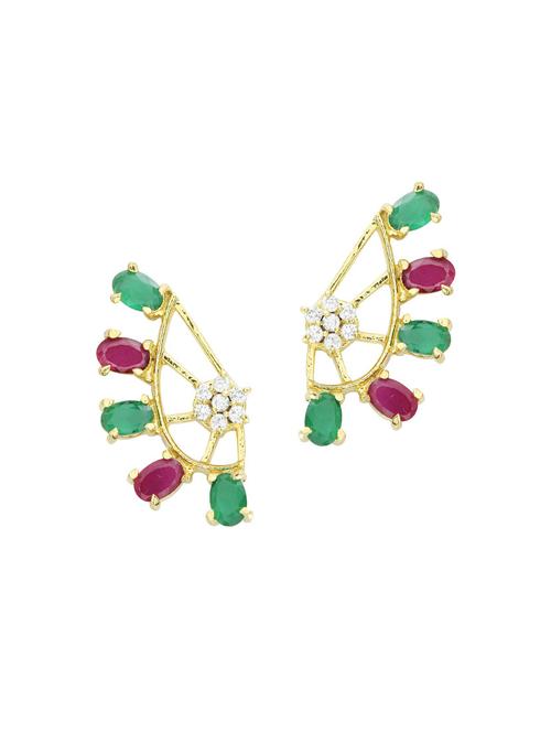 parijaat designer gold plated cz cuff earring for women. - 12796382 - Standard Image - 1