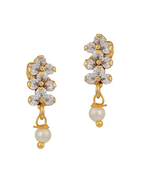 parijaat pack of cz stud earrings - 12796535 - Standard Image - 1