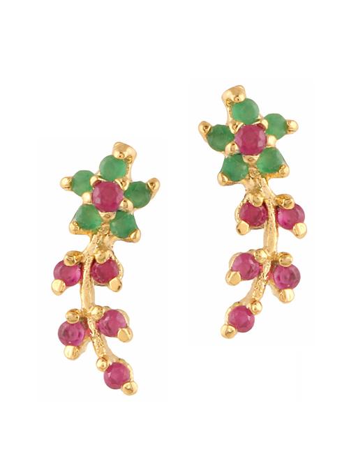 parijaat pack of cz stud earrings - 12796768 - Standard Image - 1