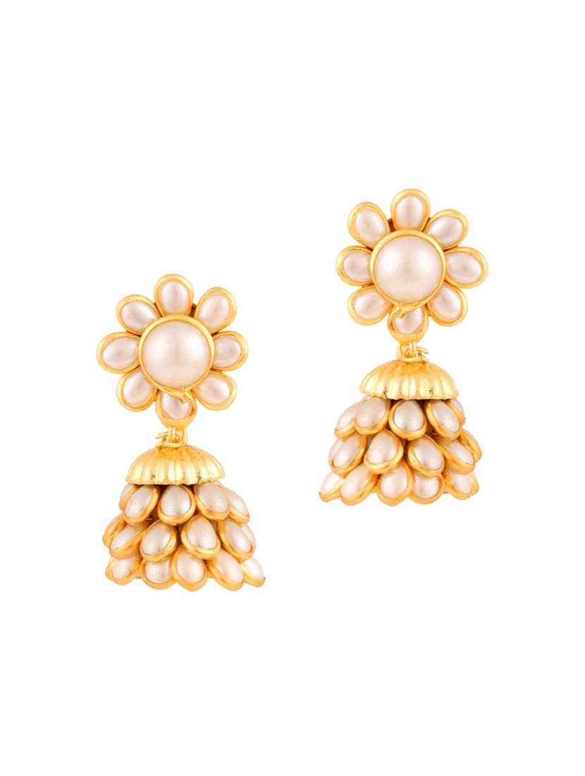 parijaat pack of cz jhumki earrings - 12797045 - Zoom Image - 1
